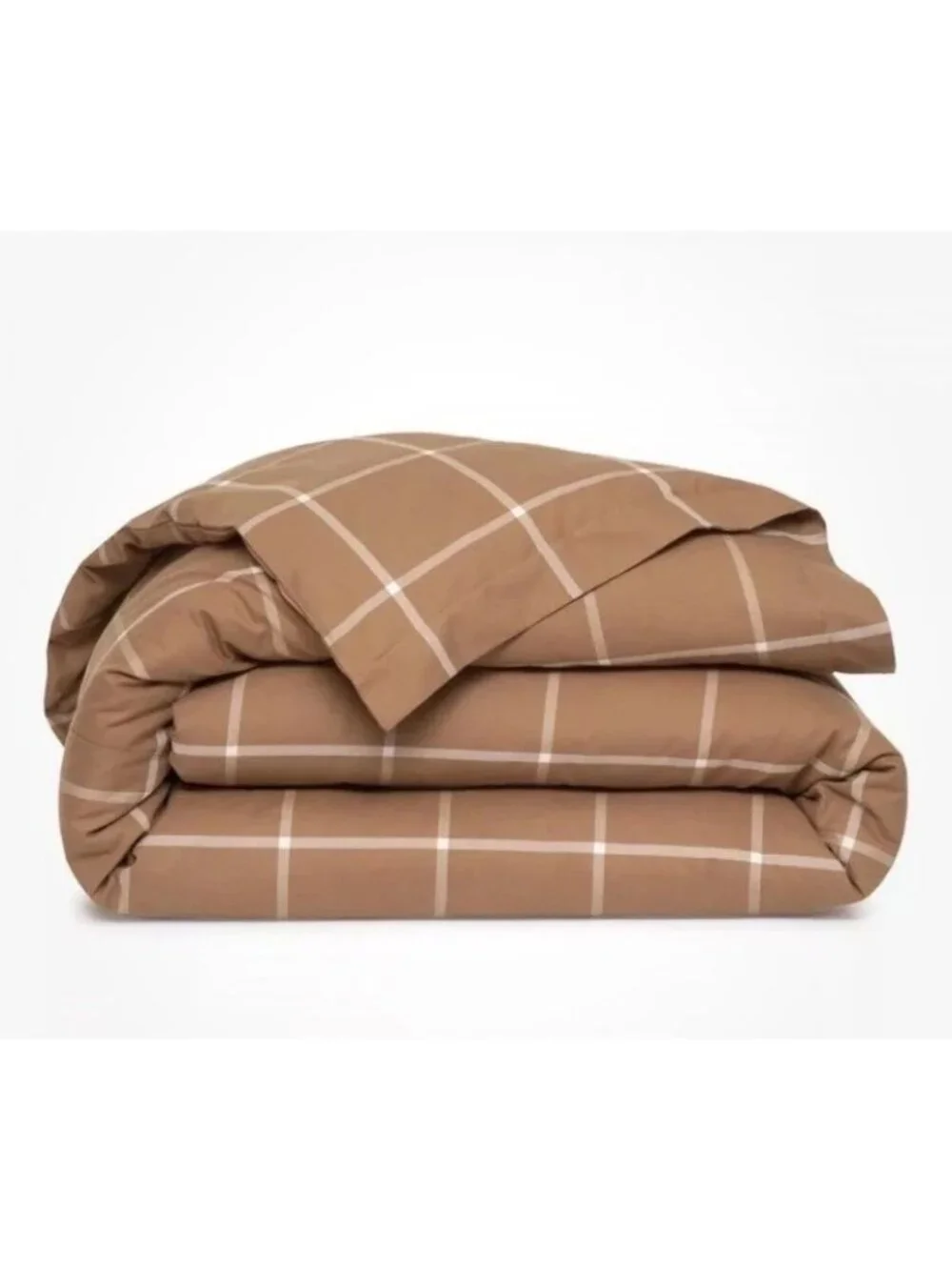 NWT Ralph Lauren Equestrian Windowpane Duvet Cover Camel Full/Queen Size 92x96